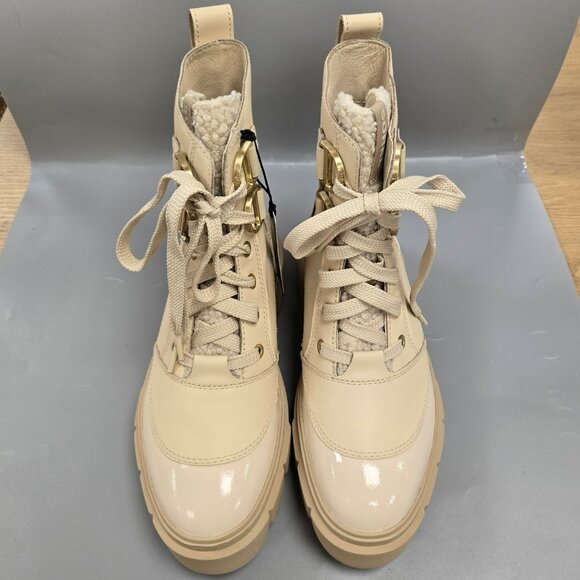 SOREL Caribou X Cozy Lace Up Boot Bleached Ceramic Oatmeal Beige Size 8 - Picture 10 of 15